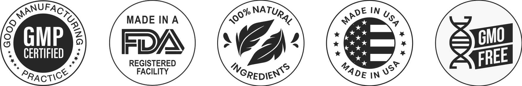 ShapeON supplement certification badges