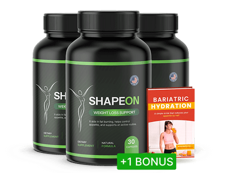 ShapeON capsule supplement bottles for appetite and metabolism support